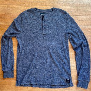 Dark grey/black heather Roots Henley longsleeve shirt